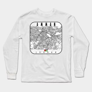 Amman Map Jordan Long Sleeve T-Shirt